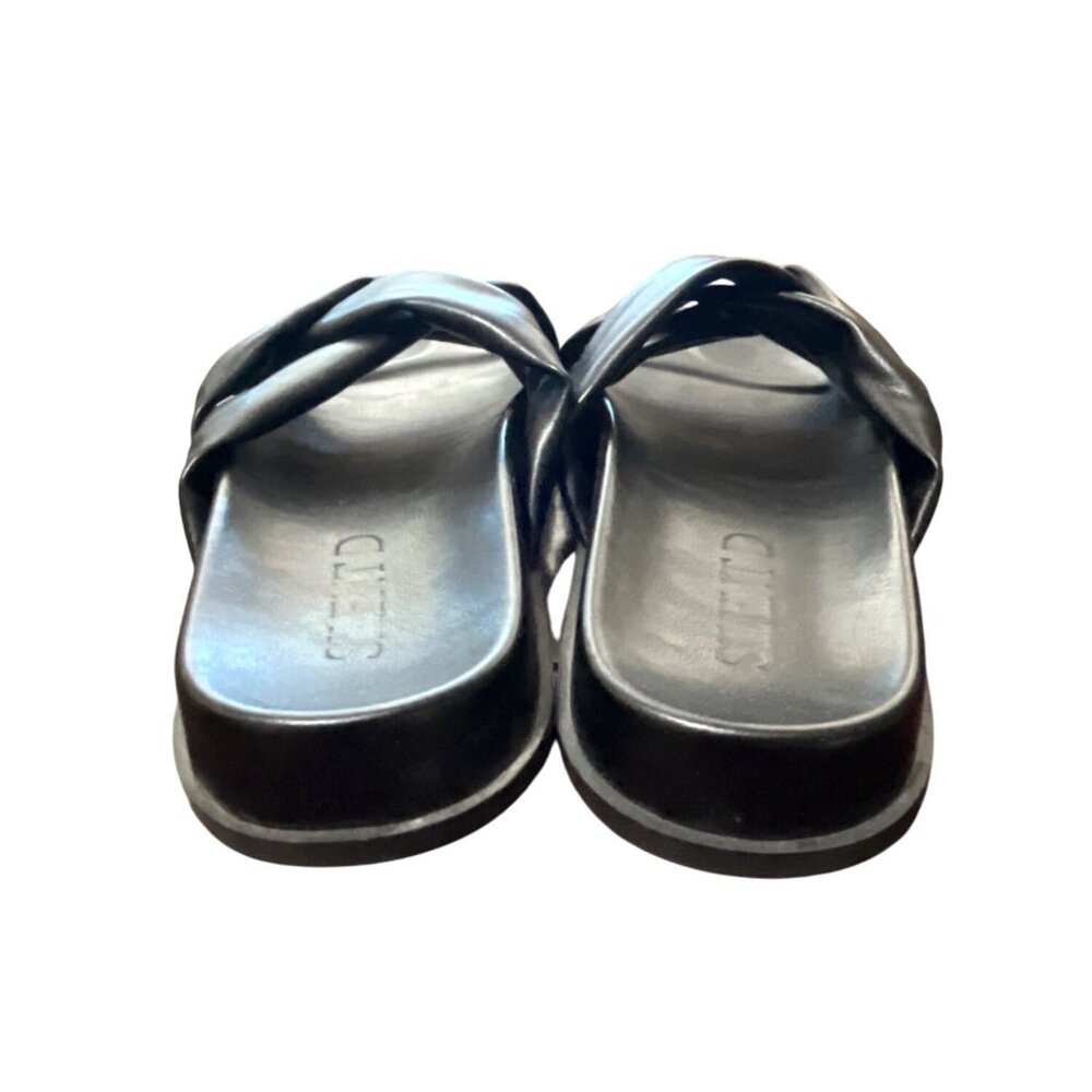 Anthropologie Silent D Helena Sandals Slides Black Womens Size 38 / US 7-7.5 - Picture 3 of 9